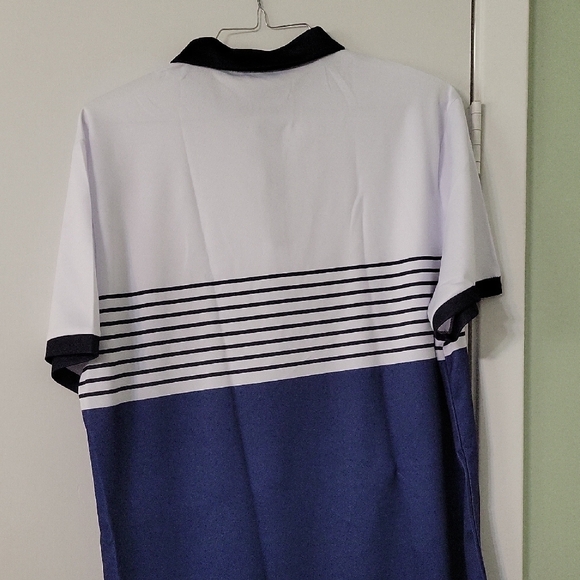 Navy and White Striped Polo Shirt - Picture 5 of 6
